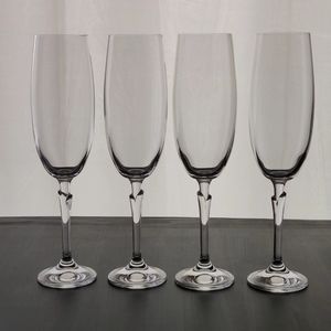 4 vintage bohemian crystal champagne 🍾 flutes in original box | Louis Remy
